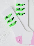 Evade X Sock White / Fluro Green