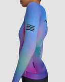Women's Blurred Out Pro Hex LS Jersey 2.0 Blue Mix